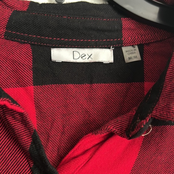 Red black plaid button down size medium - Picture 2 of 3